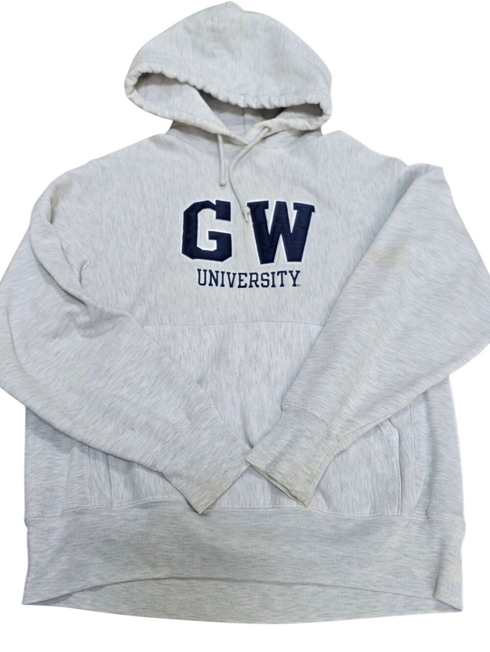 Mens Champion Heather Gray Hoodie George Washington University (Size :small)